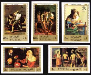 Fujeira Mi #804B-808B set/5 mnh - 1971 Paintings - ILO Int'l Labor Org - imperf