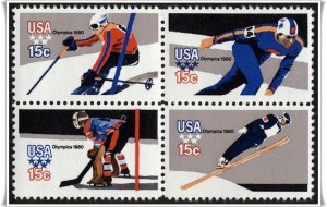 SC#1795-98 15¢ Winter Olympic Games Block of Four (1980) MNH