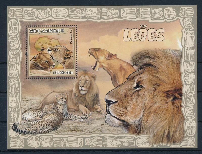 [32129] Mozambique 2007 Wild Animals Mammals Lions MNH Sheet