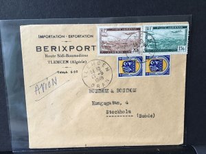 Algeria 1949 Airmail to Stockholm stamps cover Ref R283023