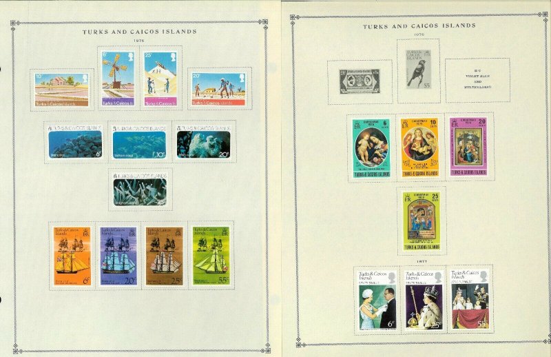 Turks & Caicos 1945-1986 Mint Hinged on Scott International Pages Thru 1999