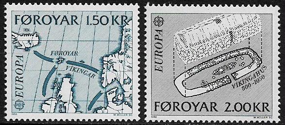 Faroe Is #81-2 MNH Set - 1982 Europa - Vikings