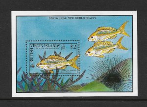 FISH - BRITISH VIRGIN ISLANDS #672  YELLOW TAIL SNAPPER  MNH