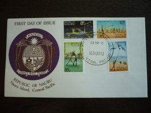 Stamp - Nauru - Scott# 97-100 - First Day Cover