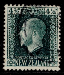 NEW ZEALAND GV SG423a, 4½d deep green, FINE USED. Cat £40. PERF 14x14½