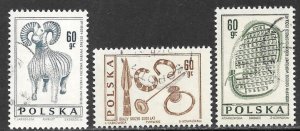 POLAND 1966 Antiquities Set Sc 1461-1463 CTO Used