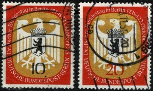 GERMANY BERLIN 1955 PARLIAMENT SESSION USED (VFU) SG B126-7 Wmk.294 P.14 SUPERB