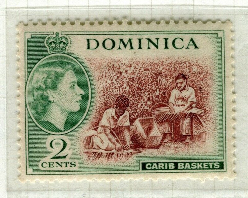 DOMINICA; 1954 early QEII issue fine Mint hinged 2c. value