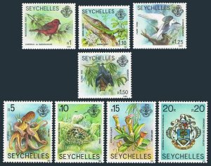 Seychelles 403A-403H denomination R,MNH. Coral Reef 1980.Fish,Turtle,Gecko,Arms.