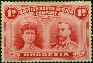 Rhodesia 1910 1d Bright Carmine SG123 Fine MM