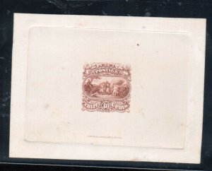 USA #121-E1a Very Fine Burgoyne Essay In Red Brown Die On India With Imprint