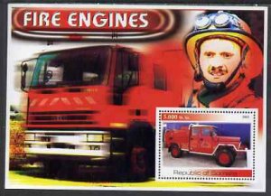 SOMALIA - 2002 - Moscow Fire Engines #1 - Perf Souv Sheet - M N H -Private Issue