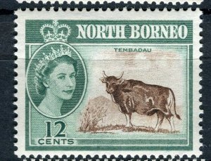 NORTH BORNEO; 1961 early QEII pictorial issue fine Mint hinged 12c. value