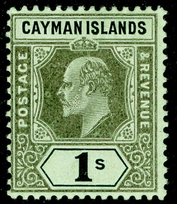 CAYMAN ISLANDS SG31, 1s black/green, VLH MINT. WMK MULT CA