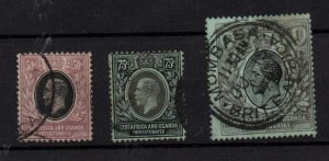 East Africa & Uganda KGV 50c 75c & 1R SG51-53 fine used WS36940