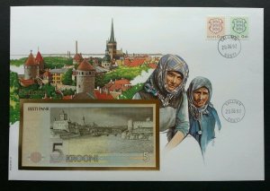 Estonia Old Town Tallinn UNESCO World Heritage 1992 FDC (banknote cover) *Rare