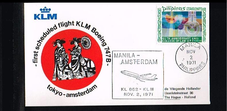 1971 - KLM vlucht Manila - Amsterdam [GR016]