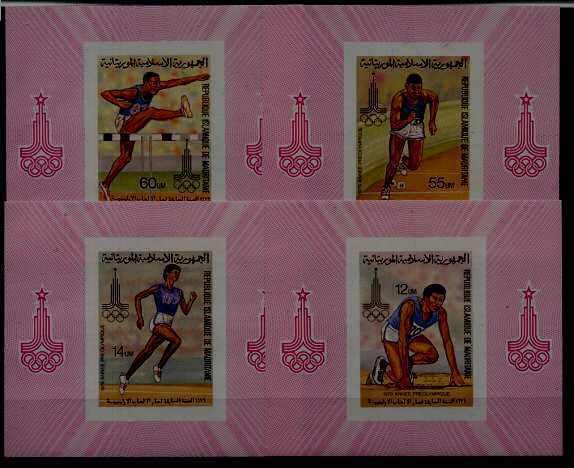 Mauritania 427-30 MNH imperf. s/s Olympic-80