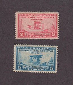 US, 649, 650, AERONAUTICS, MINT NH, VF, 1928