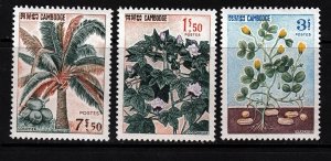 CAMBODIA Sc 149-51 NH ISSUE OF 1965 - PLANTS - (AA23)