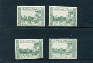 4 VINTAGE 1930'S HUNGARY FUND SEAL POSTER STAMPS  (L719) BUDAPEST