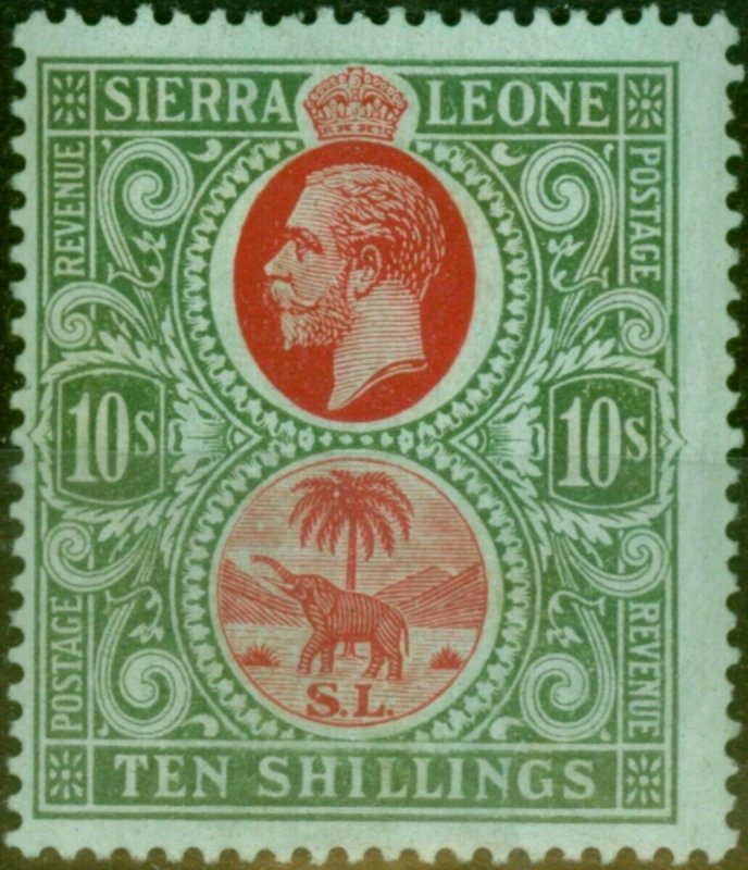 Sierra Leone 1912 10s Carnine & Blue-Green-Green SG127a Fine MM 