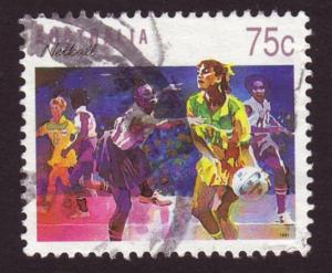 Australia 1991 Sc#1121, SG#1188 75c Netball-Sport USED-Good-NH. 