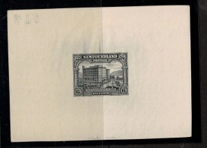 Newfoundland #168DP Extra Fine Large Die Proof Trial Color In Black 81mm x 60mm