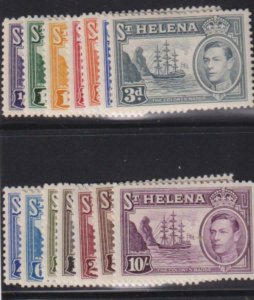 St Helena 1938-40 SC 118-127 MLH 