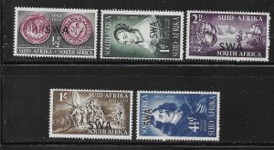 South West Africa 1952 Jan van Riebeeck landing Sc 166-170 MH A3527