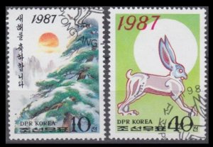 1987 North Korea 2796-2797 used New Year