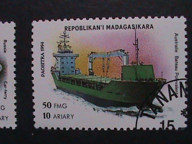 MADAGASCAR -1994  SC# 1248-54 MODERN SHIPS- USED STAMPS-HARD TO FIND VERY FINE