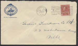 1915 Club Canadien de Montreal Cover to Local Address #MR2 War Tax