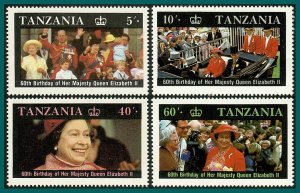 Tanzania 1987 Queens Birthday, MNH  #333-336,SG517-SG520