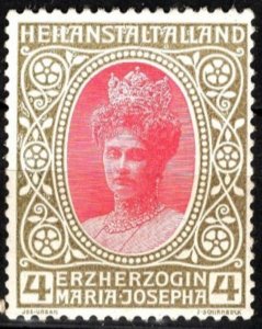 1910 Czech Charity Poster Stamp 4 H Archduchess Maria-Josepha Alland Sanatorium