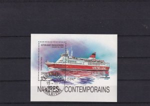 SA25f Madagascar 1994 Viking Line Ship, used minisheet