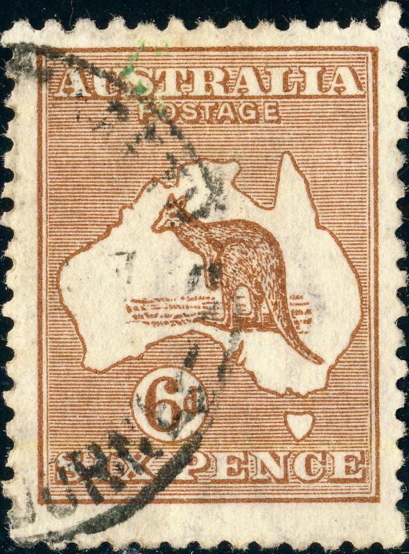 AUSTRALIA - 1923 - SG73 KANGAROO 6d Chestnut - VFU