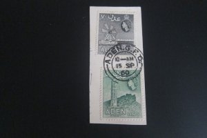 Aden 1953 Sc 48,54a on piece FU