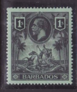 Barbados-Sc#124- id13-unused LH og 1sh black, green KGV-1912-