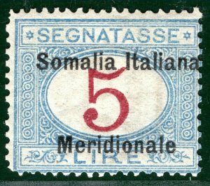 Italy Colonies SOMALIA Postage Due Scott.J10 5L (1906) Mint MM c$1,500 GGREEN141