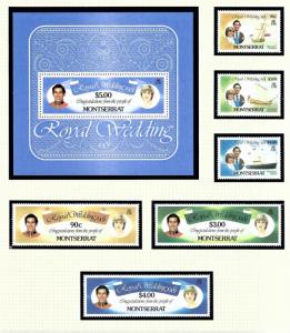 Montserrat 465-71 MNH 1981 Prince Charles Wedding