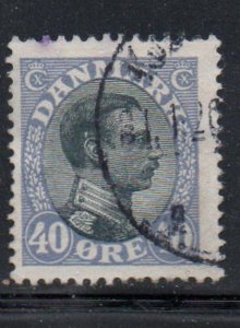 Denmark Sc 117 1920 40 ore gray blue & black Christian X  stamp used