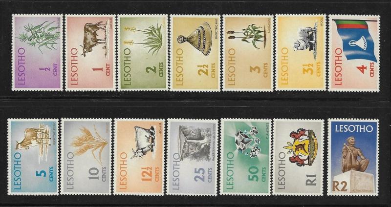 Lesotho 1971 Def Corn Diamonds Coat of Arms Pony Sheep Flag MNH