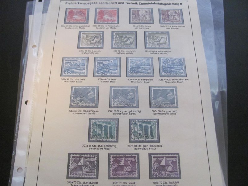 SWITZERLAND USED STAMPS & COVERS COLL. ON PAGES 1930-2005 $2K-$3K CAT. XF (191)