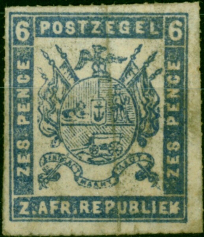 Transvaal 1870 6d Ultramarine SG19 Ave MM 