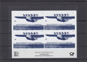 Germany Mint Never Hinged Imperf Seaplane Stamps Sheet Ref 27019