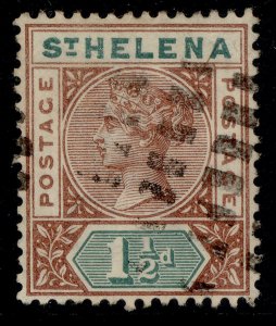 ST. HELENA QV SG48, 1½d red-brown & green, FINE USED. Cat £15.