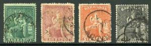 BARBADOS SG58/61 1873 Wmk Large Star Clean Cut Perf 14.5 to 15.5 Set Cat 396