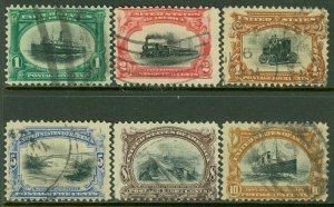 EDW1949SELL : USA 1901 Scott #294-99 Average-Fine, Used. Catalog $119.00.