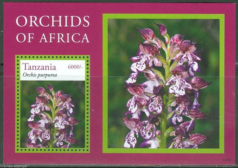 TANZANIA 2014 ORCHIDS OF AFRICA SOUVENIR SHEET MINT NH 